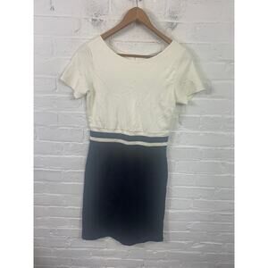 Sade New York Women's Colorblock Sheath Dress Cap Sleeve Black/White Size 4